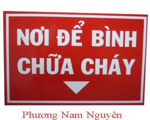 Biển báo để bình chữa cháy